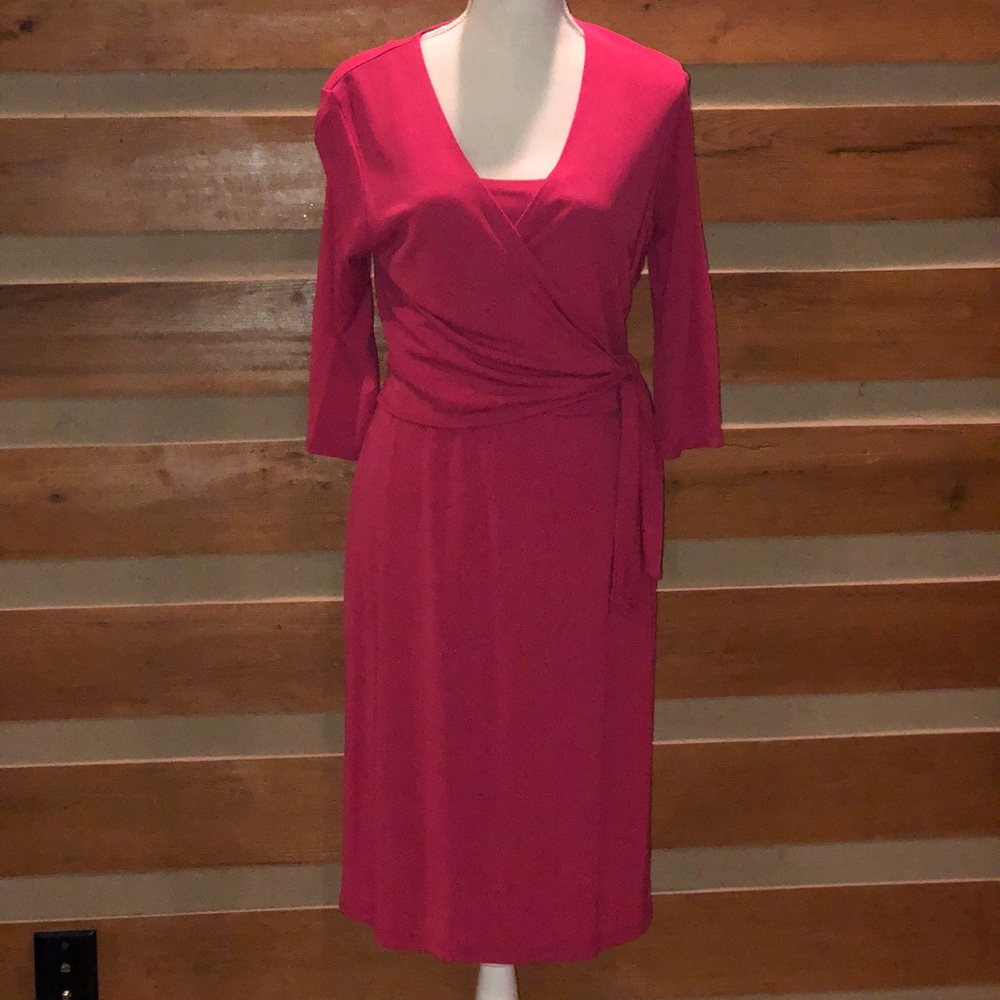 Ann Taylor Loft Pink Wrap Dress